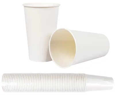 Immagine prodotto di HEKU 50 bicchieri di carta bianchi | Realizzati con fibra fresca e rivestiti | Ecologici e riciclabili