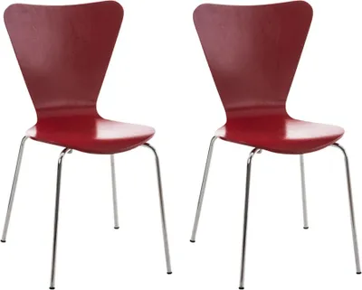 Produktbild von CLP 2er Set Besucherstuhl Calisto stapelbar rot