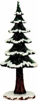 A decorative winter tree figurine with snow.