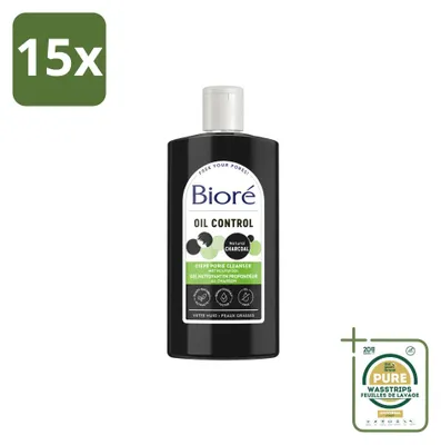 Produktbild von 15 x Bioré Houtskool Reinigingsgel – Tiefenreinigendes Gesichtsgel – 200 ml - Vorratspackung - 15 Stücke