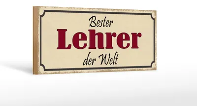 Produktbild von Holzschild Spruch 27x10cm bester Lehrer der Welt Arbeit