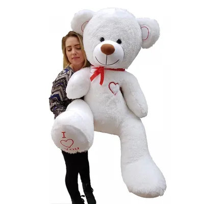 Image de Ours en peluche standard Ours en peluche 75+85 blanc-rouge