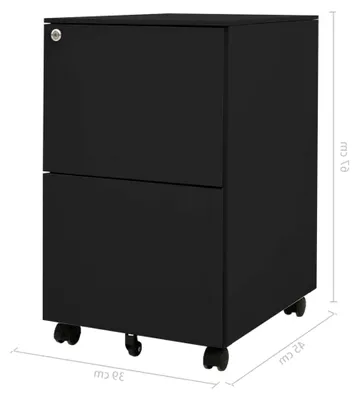 Produktbild von Aktenschrank mit Rollen und Schubladen für das Büro, anthrazit, 39x45x67cm, Stahl
