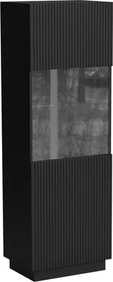 Immagine prodotto di Dmora Vetrina Mealhada 40x59.5x178h cm Nero, 4 Ripiani Un'anta