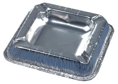 Produktbild von 100 Einweg-Aschenbecher, ALUMINIUM 12,6 x 12,6 x 2,2 cm