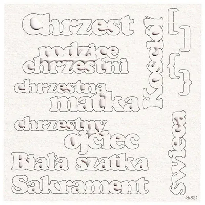 Immagine prodotto di TEKTURKA decorazioni per scrapbooking - Scrapiniec Set di parole per il battesimo