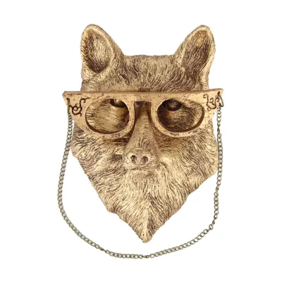 Produktbild von Home Decor Waterproof Bronzed Resin Animal Hanging Sculpture Sonnenschutz Tierkopf Wand hängende Ornamente
