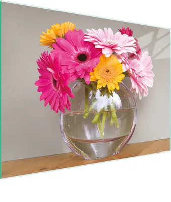 Image de Planche à découper Plaque de cuisson multi-verre 30x22 cm Gerbera multicolore