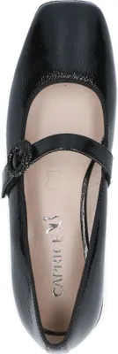 Produktbild von Caprice Damen Ballerinas aus Leder mit Trapezabsatz Weite G 9-22100-45, Größe:39 EU, Farbe:Schwarz