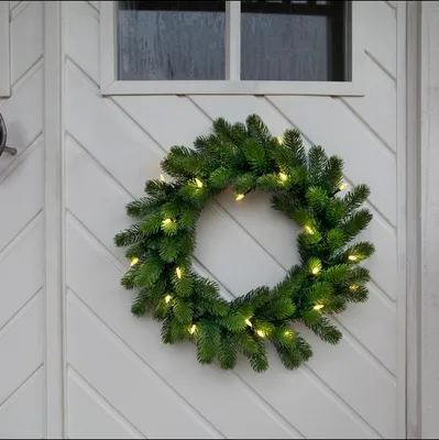 Productafbeelding van Best Season LED-kerstkrans "Orsa", verlicht, diameter ongeveer 50 cm, 20 watt LED, groen, transformator inbegrepen, geschikt voor buitengebruik, artikelnummer 612-70