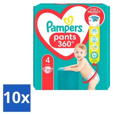 Imagen del producto de 10 pañales tipo pantalón Pampers Baby-Dry, talla 4, para bebés de 9 a 14 kg - Paquete económico - 10 unidades