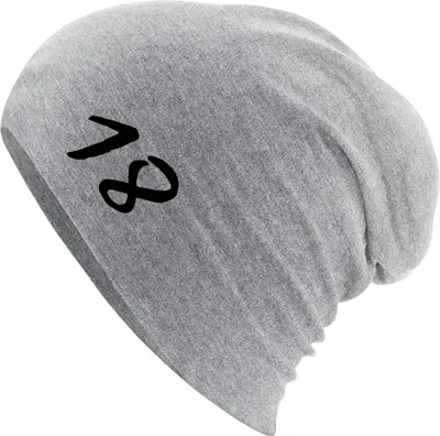 Produktbild von Huuraa Beanie 18 Geburtstag Heather Grey One Size Baumwolle und Elasthan Mütze Geschenkidee