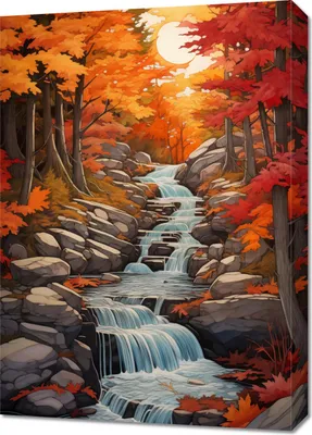 Produktbild von Bild 50x70cm Herbstwasserfälle