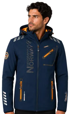 Produktbild von Geographical Norway Herren ROYAUTE Softshelljacke Dunkelblau/Orange Größe L WT1804H/GN-NAVY / ORANGE