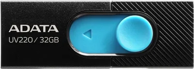 Produktbild von ADATA UV220, 32 GB, USB Typ-A, 2.0, Dia, 7,5 g, Schwarz, Blau