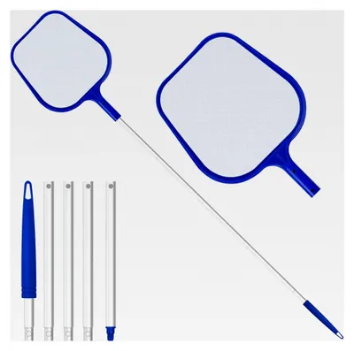 Produktbild von Kescher für den Pool, 120 cm lang - Teichkescher mit Teleskopstange, feinmaschig - Für Teich, Algen und Bestway Pool, Algenkescher mit Nylon-Netz
