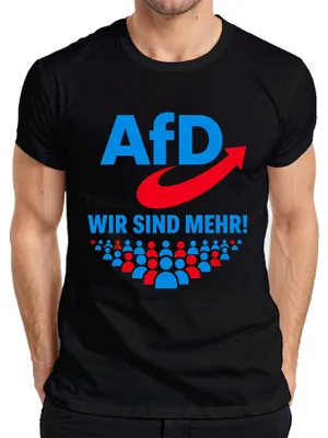 Obrázek produktu pro Tričko s nápisem "AfD Wir Sind Mehr Patriotismus Deutschland", černé barvy, velikost 3XL. (Sarkastický výrok.)