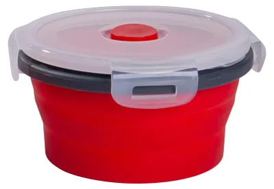 Imagen del producto de mixcover fiambrera plegable con tapa de silicona 350 ml rojo para picnic camping