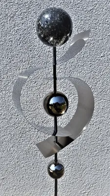 Produktbild von Skulptur Jupiter Kugel anthrazit Edelstahl 100 cm Beetstecker Gartenstecker