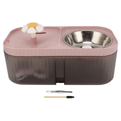 Immagine prodotto di ZELURXX 2 in 1: fontana per gatti e ciotola per il cibo, grande capacità, silenziosa, distributore automatico di cibo per animali domestici, adatta a gatti, cuccioli e cani di taglia media, 31 x 17 x 11 cm