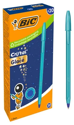 Obrázek produktu pro BIC 302534 BIC Kugelschreiber Cristal Glace metallblau, Schreibfarbe: blau, 20 St.