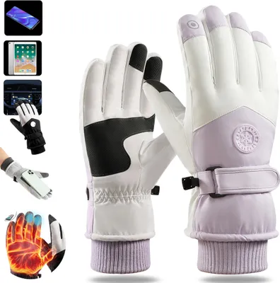 Produktbild von Winter Handschuhe Damen Wasserdichte Thermohandschuhe Touchscreen Winddichte Winterhandschuhe für Fahrrad Outdoor Sport