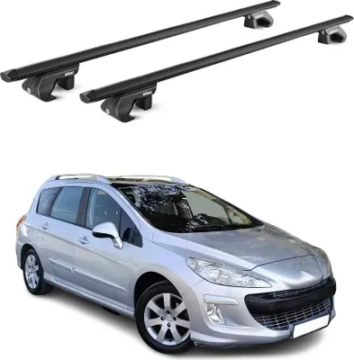 Produktbild von Dachträger Gepäckträger für Peugeot 308 Wagon 2008-2014 Alu Schwarz 2 tlg ABE