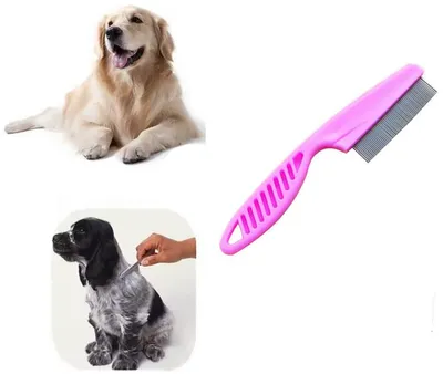 Produktbild von Flohkamm für Tiere – Flohkamm – Tierflöhe – Hundekamm – Katzenkamm – Tierkamm – Flöhe bei Tieren – Rosa – Flöhe auskämmen – 14 cm – CHPN