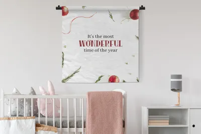 Produktbild von MuchoWow® Wandteppich Wandbehang Weihnachten - Winter - Zitat 90x90 cm Tapisserie Dekoration Wandtuch - Wandaufhänger