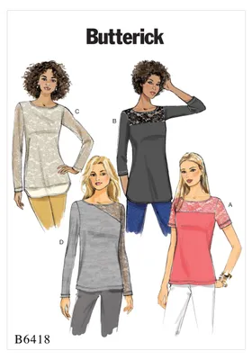 Imagen del producto de B6418: Blusas de mujer, marca Butterick (tallas 42-52)