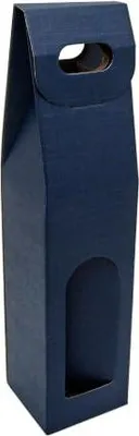 Obrázek produktu pro Dekorativní dárková krabička na lahve 90 x 100 x 400 mm Tmavě modrá