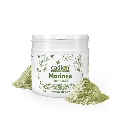 Produktbild von Premium  Moringa Blattpulver (Moringa oleifera)  150g Dose Vegan