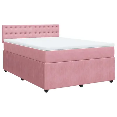 Produktbild von Boxspringbett mit Matratze Rosa 140x190 cm Samt