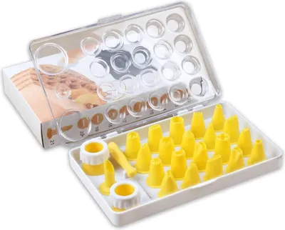 Produktbild von Konditorenzangen-Set 21 Stück + 2 x Adapter + Pinsel