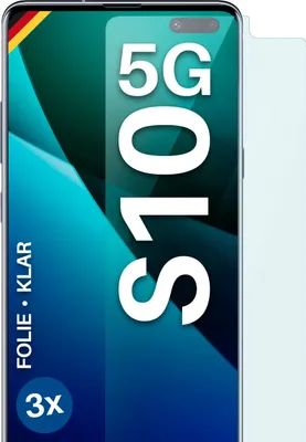 Produktbild von moex® 3x Schutzfolie kompatibel mit Samsung Galaxy S10 5G - Displayschutzfolie dünn Folie, Klar
