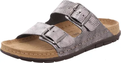 Produktbild von Rohde Damen Pantolette gemusterter Zweiriemer mit Schnalle Rodigo-D 5872, Größe:37 EU, Farbe:Grau