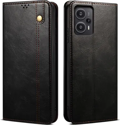 Produktbild von Xiaomi Poco F5 Hülle, Leder Flip Brieftasche Schutzhülle mit Standfunktion für Xiaomi Poco F5 / Redmi Note 12 Turbo Schwarz