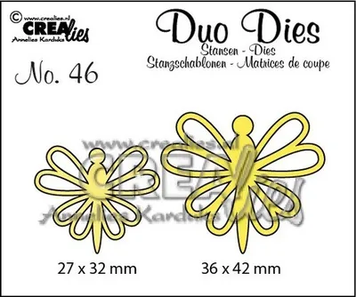 Produktbild von Crealies Duo Die no. 46 Stanzschablone - Schmetterlinge 8