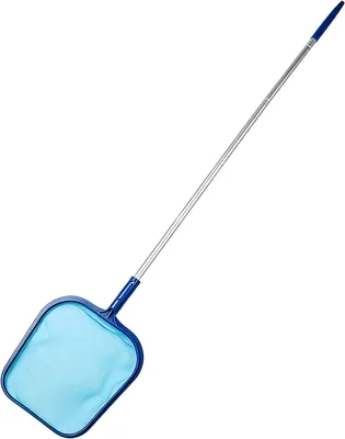 Zdjęcie produktu dla Siatka do basenu - Siatka ze stali - Do czyszczenia wody - Z drobnej siatki nylonowej - Długość 120 cm - Niebieska