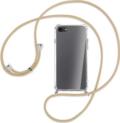 Produktbild von Handykette Backcover-Schutzhülle mit Band (Metall silberfarben) für Apple iPhone 7, iPhone 8 - caramel