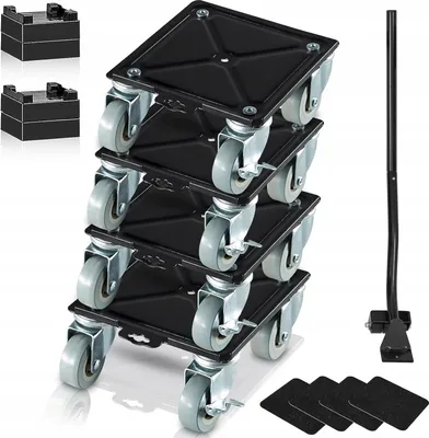 Obrázek produktu pro MAGMA | Sada koleček pro přepravu nábytku, 300 kg, sada koleček pro přepravu nábytku, se 4 kolečky, zvedák nákladu, kolečka pro přepravu nábytku, pomocník při stěhování