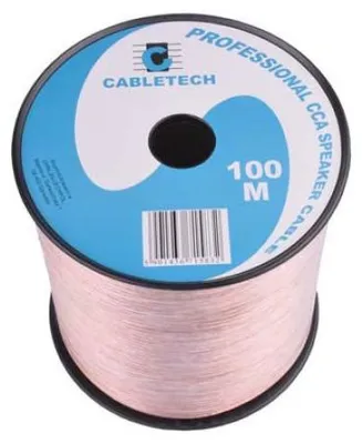 Zdjęcie produktu dla Przewód głośnikowy CCA 2x0.75mm przezroczysty 100m
