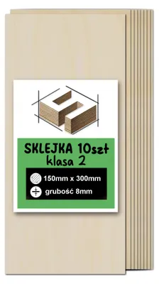 Imagen del producto de Tableros rectangulares de contrachapado de abedul sin tratar – grabado láser, fresado CNC, modelismo, marquetería, pirograbado, pintura, decoupage y manualidades – calidad 2 – 15 × 30 cm (150 × 300 mm) – 8 mm – 10 unidades
