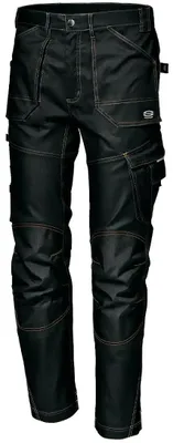 Immagine prodotto di Pantaloni da lavoro da uomo Sir Safety Gemini in tela elasticizzata con rinforzi sulle ginocchia in Cordura, taglia 52, nero