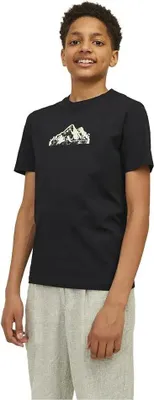 Produktbild von Jack & Jones Mountain Logo Kurzarm-t-shirt Schwarz 8 Years Jungen Schwarz 8 Years