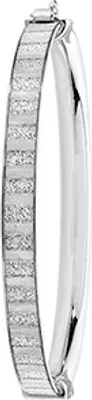 Produktbild von Wunderschöner 925 Sterling Silber Mädchen - Klappbar Armreif - 4mm, 5 Gramm; TRS22114