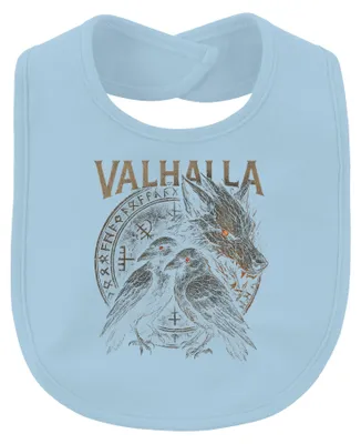 Image de Valhalla, Odin, Hugin, Munin, Corbeau, Loup, Viking, Hugin et Munin, Bavoir pour bébé, bleu clair, taille unique