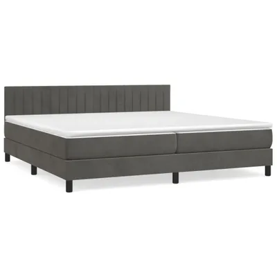 Produktbild von vidaXL Boxspringbett mit Matratze Dunkelgrau 200x200 cm Samt