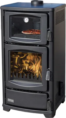 Produktbild von Kaminofen mit Backfach Teba TS 16 Mehrfachbelegung Holzofen 8 kW Kamin Ofen Holz Holzherd Küchenofen