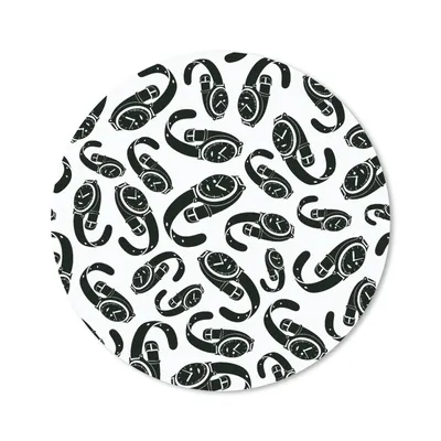 Produktbild von MuchoWow® Mauspad Mousepad Uhr - Schwarz und Weiß - Muster 40x40 cm - Mousepads - Maus Mat - Pad - Mausunterlage - Schreibtisch Accessoires